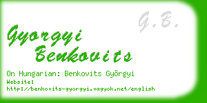gyorgyi benkovits business card