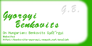 gyorgyi benkovits business card